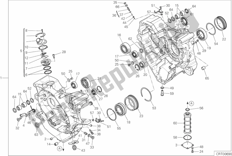 Todas as partes de 010 - Par De Meio Cárteres do Ducati Multistrada 1200 S Thailand 2016